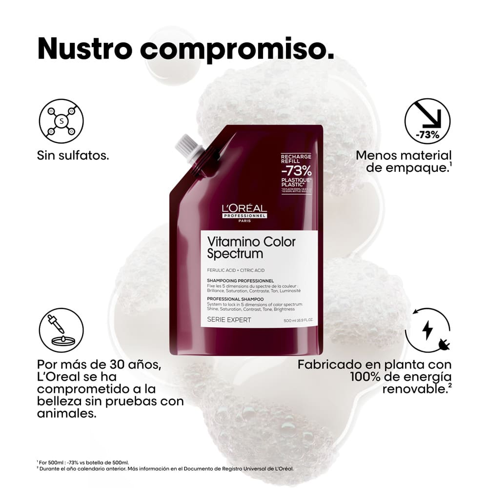 SHAMPOO REFILL L'ORÉAL PROFESSIONNEL VITAMINO COLOR SPECTRUM (REFILL DE SHAMPOO PARA CABELLO TEÑIDO)